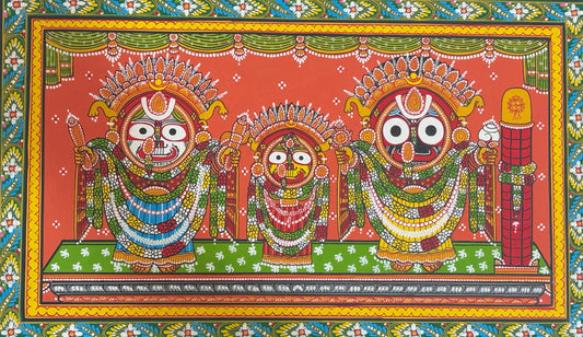 Lord Jagannath, Balabhadra & Subhadra – Pattachitra Painting
