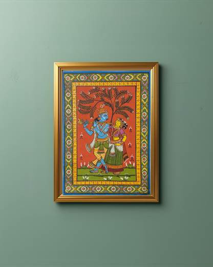 Radha Krishna- Under the Kadamba Tree Pattachitra