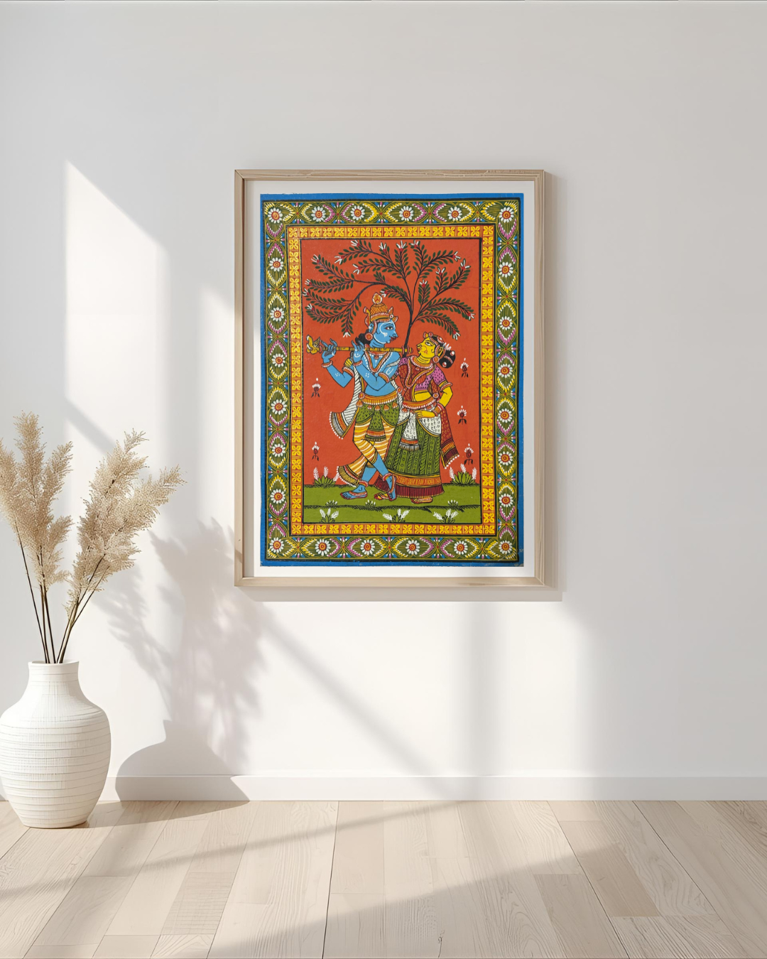 Radha Krishna- Under the Kadamba Tree Pattachitra