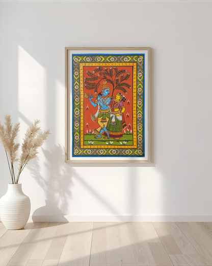 Radha Krishna- Under the Kadamba Tree Pattachitra