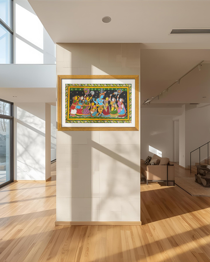 Rasalila of Lord Krishna – Hand-Painted Pattachitra