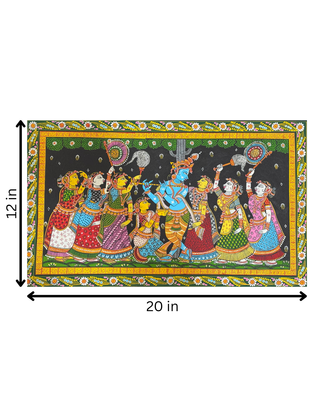 Rasalila of Lord Krishna – Hand-Painted Pattachitra