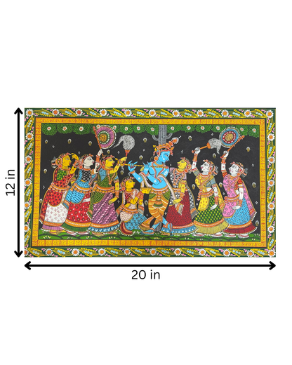Rasalila of Lord Krishna – Hand-Painted Pattachitra