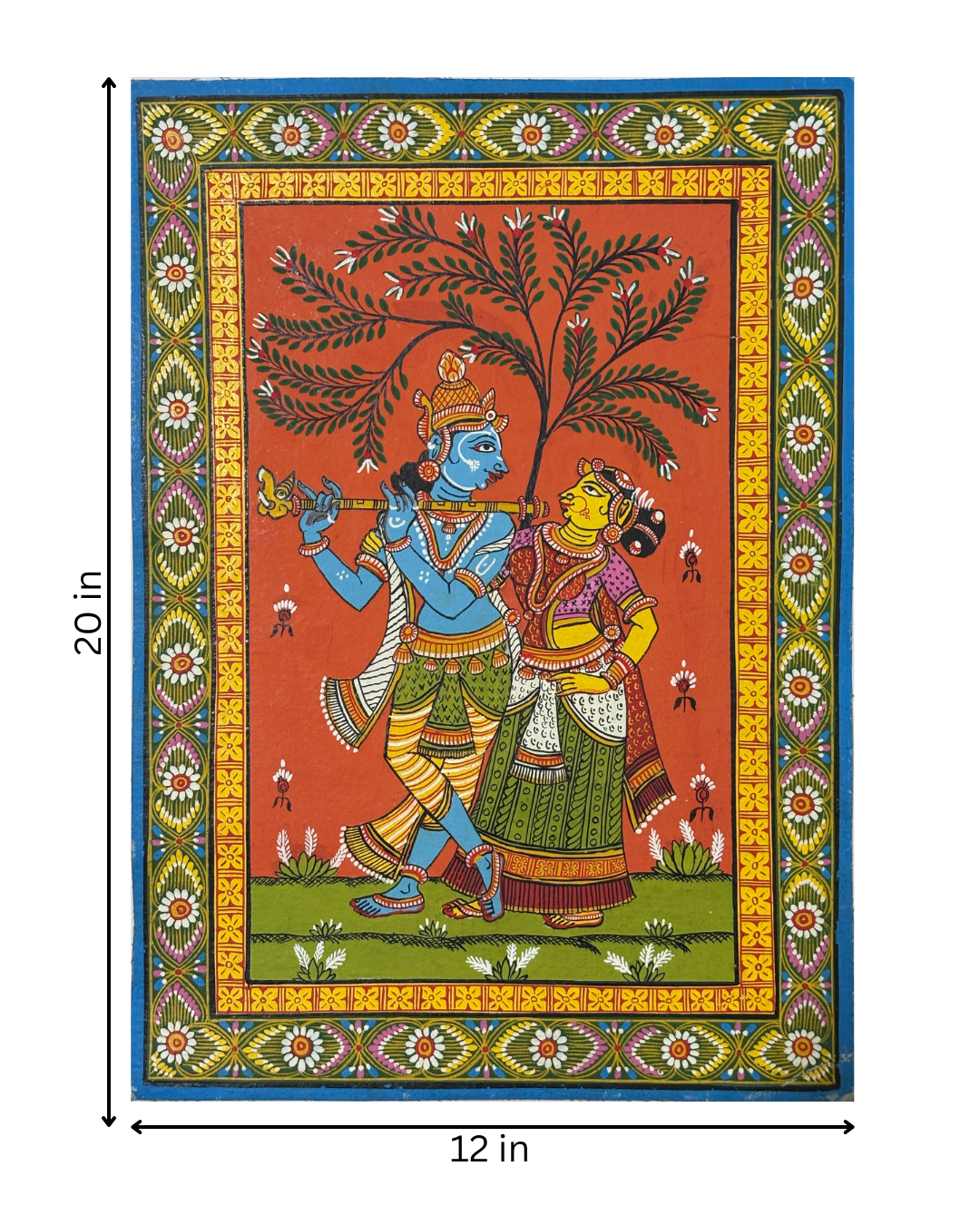 Radha Krishna- Under the Kadamba Tree Pattachitra