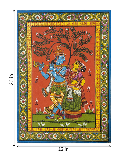 Radha Krishna- Under the Kadamba Tree Pattachitra